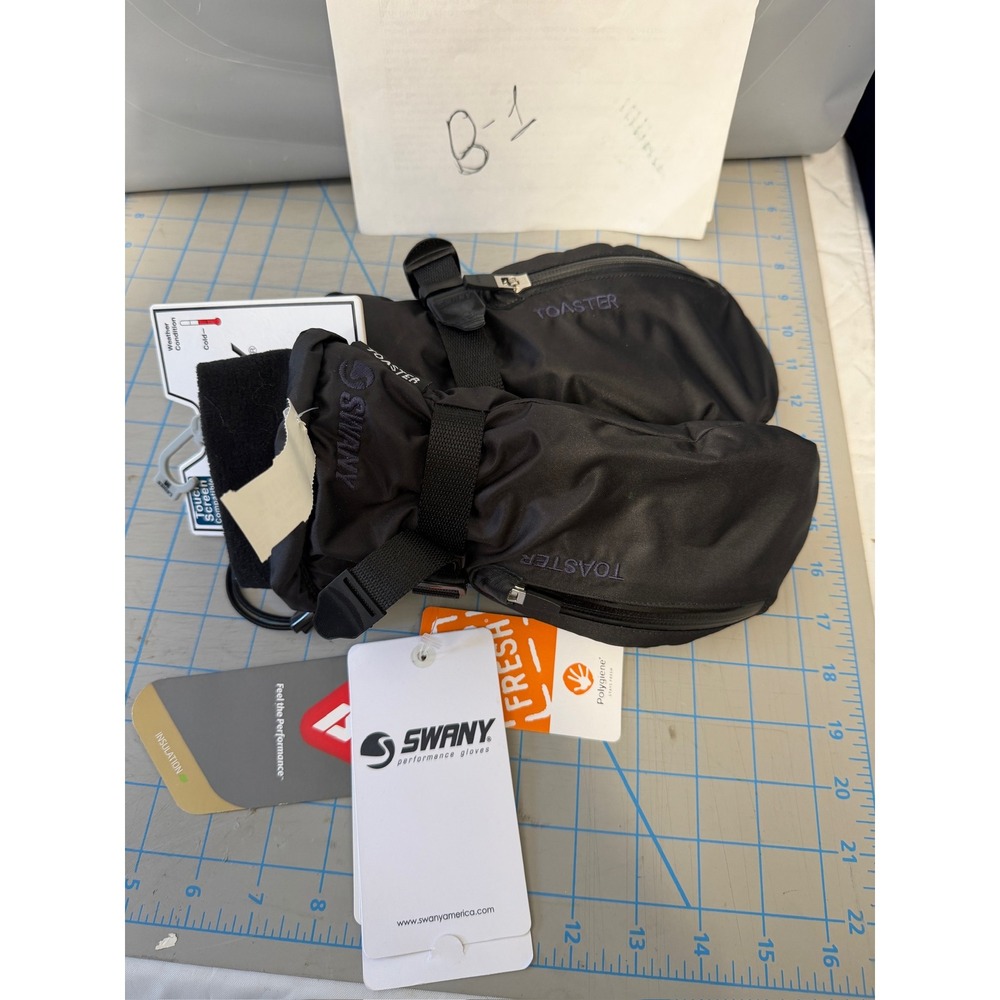 Swany‎ Arctic Toaster Mittens Black Womens Medium TS2 PrimaLoft Ski Snowboard